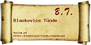 Blaskovics Tünde névjegykártya