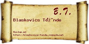 Blaskovics Tünde névjegykártya